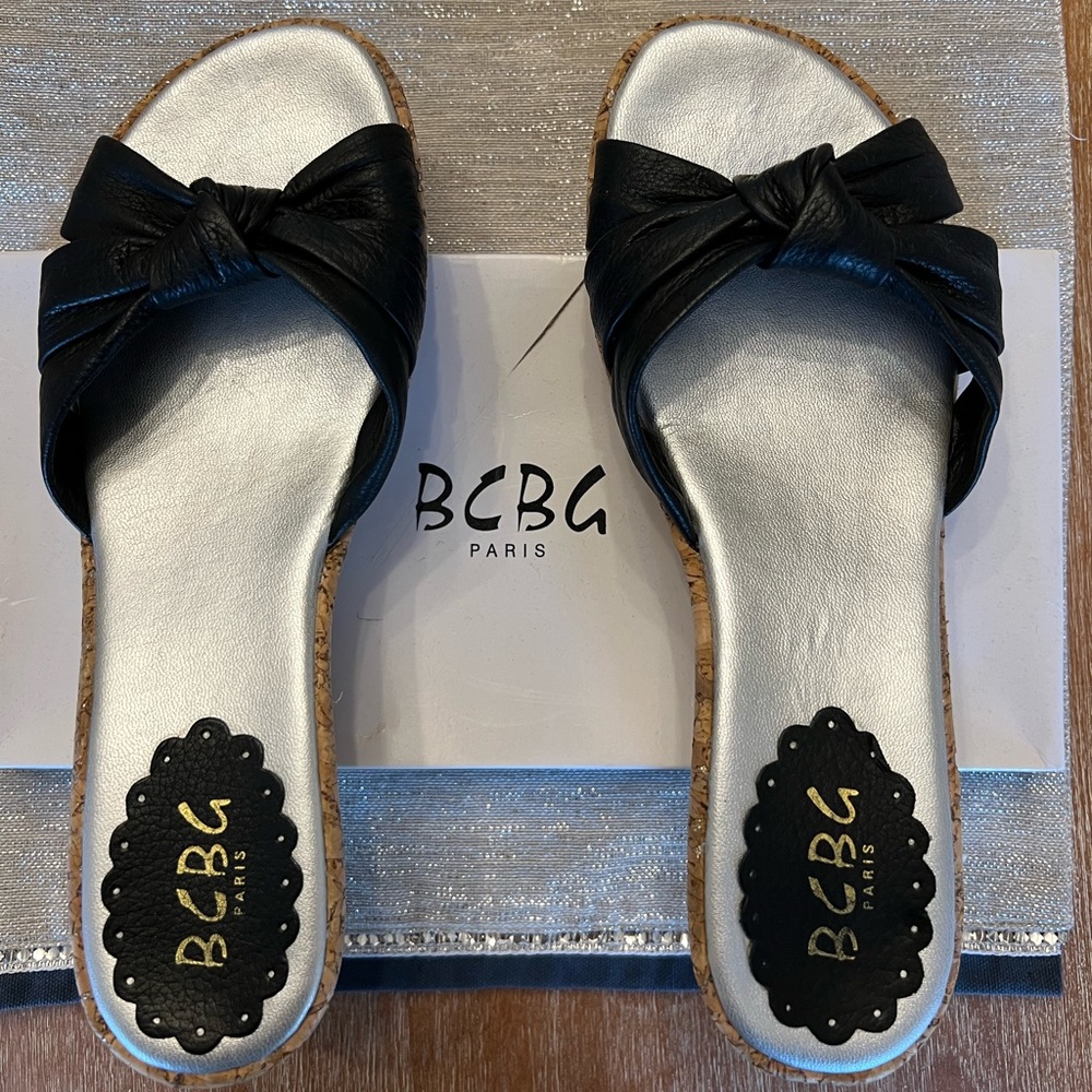 BCBG Paris slip on sandals in size 8